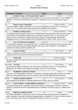 Student Daily Notices Monday 4 May 2015