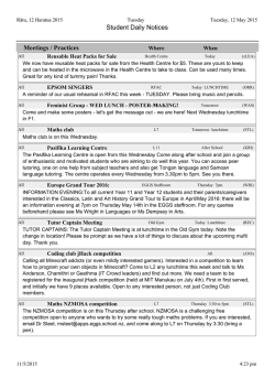 Student Daily Notices Tuesday 12 May 2015