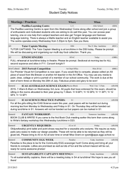 Student Daily Notices Tuesday 26 May 2015
