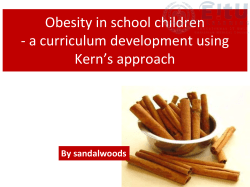 Obesity in school children - a curriculum development - E
