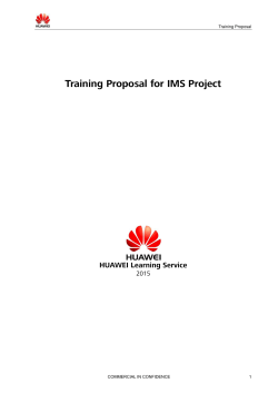 TrainingProposal(IMS) - Huawei Learning Service