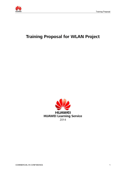 TrainingProposal(WLAN) - Huawei Learning Service