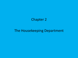 Chapter 2 The Housekeeping Department