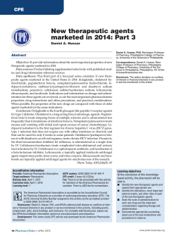 New therapeutic agents marketed in 2014: Part 3 - learn