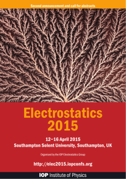Second announcement - Electrostatics 2015