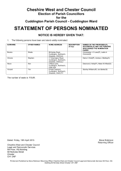 Statements of Persons Nominated and where contested Notices of