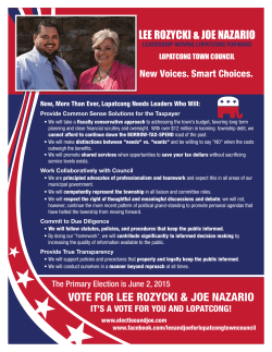 VOTE FOR LEE ROZYCKI & JOE NAZARIO