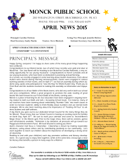 Newsletter April 2015