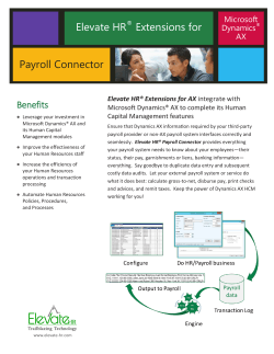,Elevate HRÂ® Extensions for Payroll Connector
