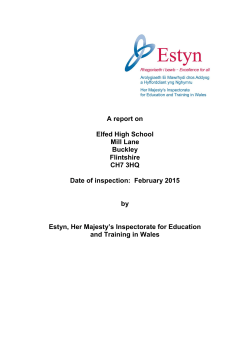 Inspection report Elfed High School 2015