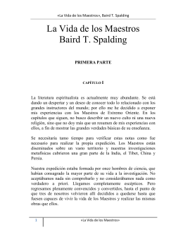 La Vida de los Maestros Baird T. Spalding