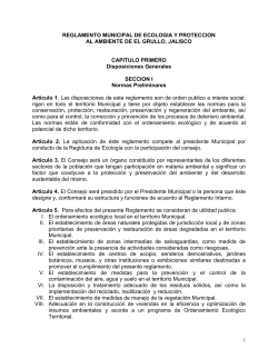 Reglamento Municipal de EcologÃ­a y ProtecciÃ³n al