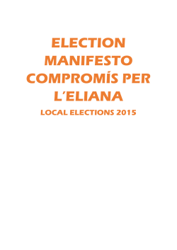 election manifesto compromÃ­s per l`eliana 2015