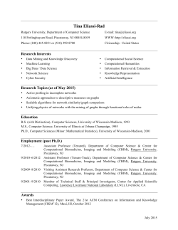 Curriculum Vitae - Tina Eliassi-Rad