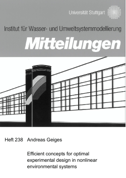 Heft 238 Andreas Geiges Efficient concepts for optimal experimental