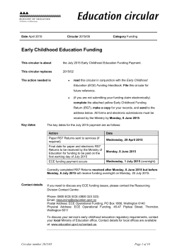 . Early Childhood Education Funding - ELI