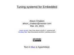 Tuning systemd for Embedded