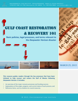 Gulf Coast Restoration & recovery 101