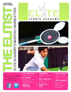 ETA - Newsletter - Issue 6 April - Tennis Classes in Vancouver at