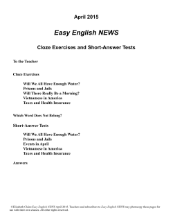 April 2015 Easy English News Cloze Exercises and Tests