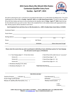 Mini Rodeo Qualifier Entry Form