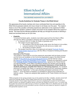 Thesis Guildelines for Faculty - Elliott School of International Affairs