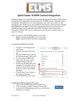 Quick Guide: SCORM Content Integration - Elms