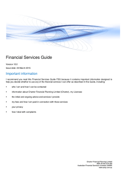 Financial Services Guide â David Pidcock