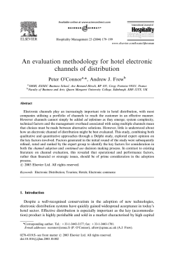 An evaluation methodology for hotel electronic channels