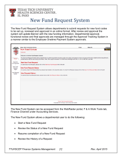 New Fund Request System - Texas Tech University Health Sciences