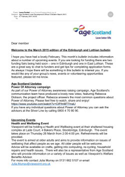 Age Scotland Local Development Officer EBulletin March 2015