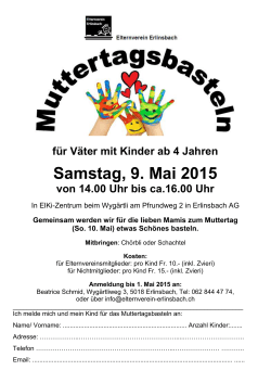 Samstag, 9. Mai 2015 - Elternverein Erlinsbach