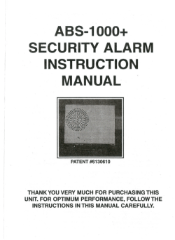 ABS-1000+ SECURITY ALARM INSTRUCTION