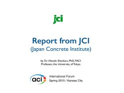 Japan Concrete Institute (JCI) Brief History of JCI