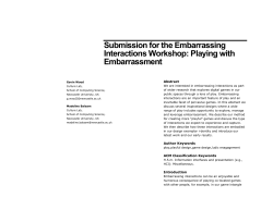 Submission for the Embarrassing Interactions Workshop: Playing