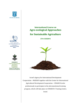 Agro ecological Approaches for Sustainable Agriculture (April 27