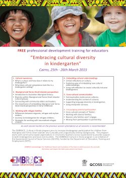 REGISTRATION âEmbracing cultural diversity in kindergartenâ