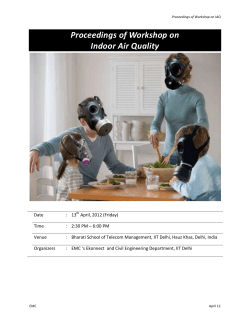 Proceedings of Seminar on Indoor Air Quality