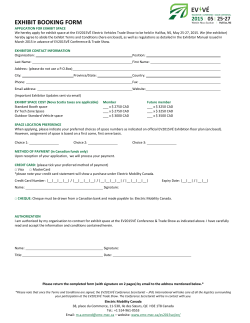 Exhibit Booking Form - Electric Mobility Canada