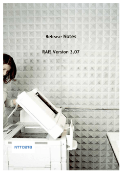Release Notes RAIS Version 3.07