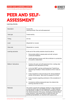 Peer and self-assessment (PDF 198KB)