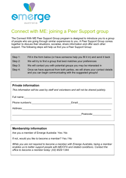 Connect with ME: joining a Peer Support group