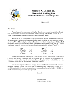 Michael Duncan Memorial Spelling Bee 2014