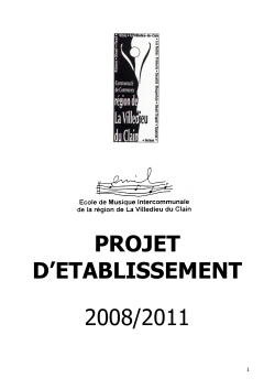 PROJET D`ETABLISSEMENT 2008/2011