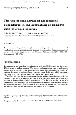 The use of standardized assessment procedures in the evaluation of