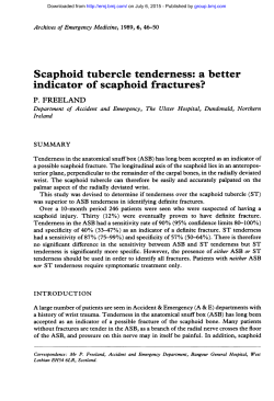 Scaphoid tubercle tenderness: a better indicator of scaphoid fractures?