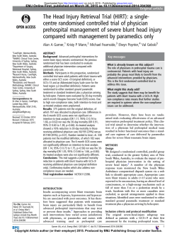 The Head Injury Retrieval Trial (HIRT): a single