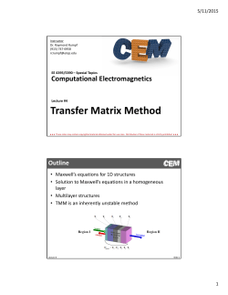 Lecture 4 -- Transfer Matrix Method