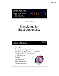 Lecture 16 -- Transformation Electromagnetics
