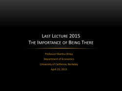 Last Lecture 2015 The Importance of Being There